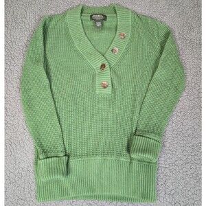 Eddie Bauer Angora Blend Knit Cardigan Sweater Women’s Medium Green Buttons